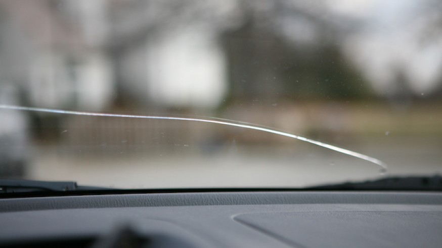 All Star's specialty is replacing cracked auto glass like this one.